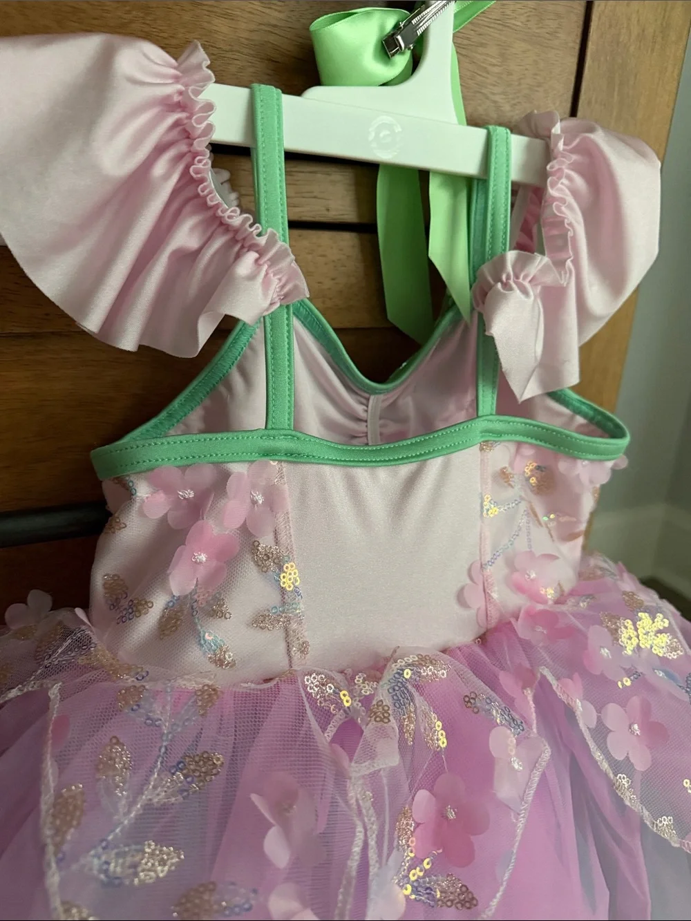 Glamour Costumes Dance Tutu- Toddler Girl Size SC- Green/Pink Floral